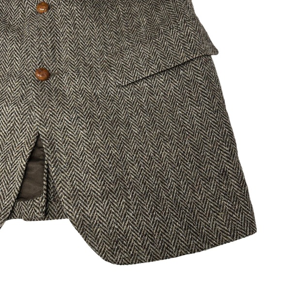 OAKMONT Vintage Brown Tweed Herringbone Wool Sport Coat Suit Jacket Blazer 42L - Picture 5 of 9